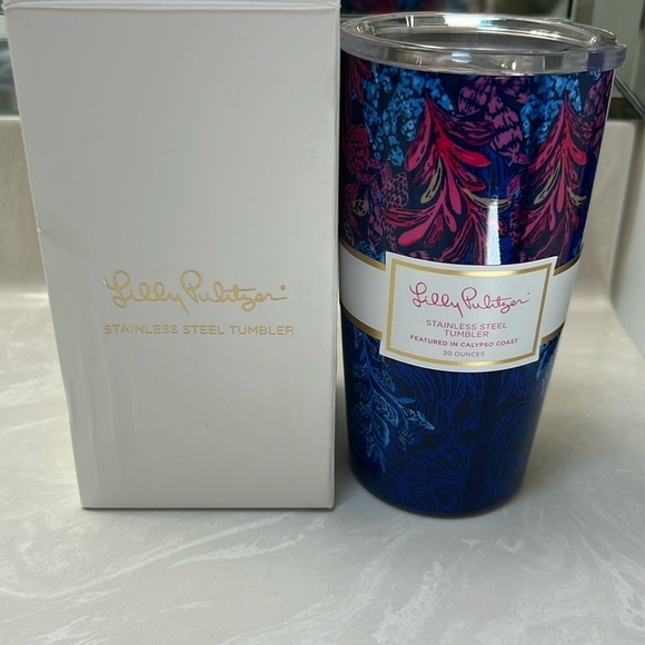 Lilly Pulitzer Stainless Steel Tumbler
Aegean Navy / Calypso Coast 20 oz NWT - Picture 1 of 15
